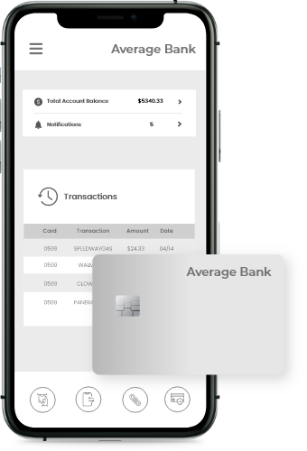 average bank app screen